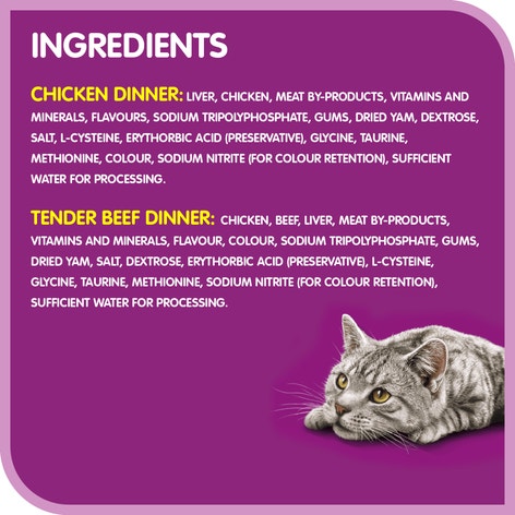 WHISKAS® MEATY SELECTIONS™ Paté - Chicken Dinner and Tender Beef Dinner Variety Pack image 1