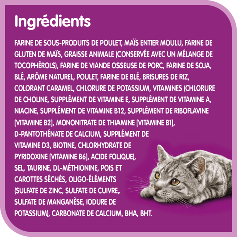 Nourriture sèche pour chats adultes WHISKAS(MD) TENEUR ÉLEVÉE EN PROTÉINES avec poulet véritable image 1