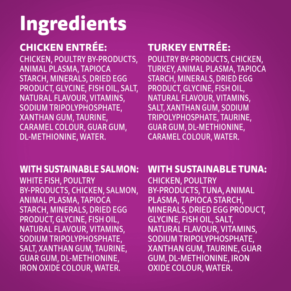 WHISKAS PERFECT PORTIONS Adult Wet Cat Food Cuts In Gravy Chicken Entree, Turkey Entree, with Sustainable Salmon, with Sustainable Tuna (48) 75g Tray, 1.8kg image 1