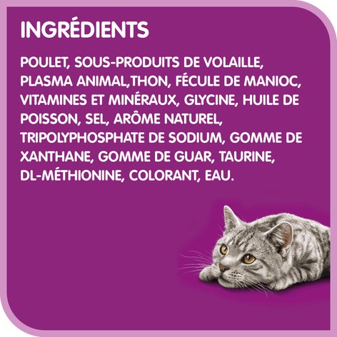 Nourriture humide pour chats adultes WHISKAS PERFECT PORTIONS coupes en sauce – repas avec thon durable image 1