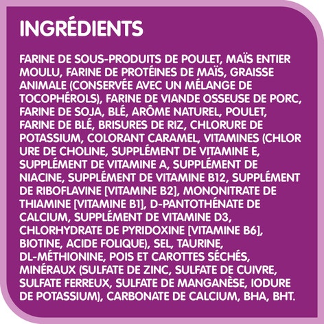 Nourriture sèche pour chats adultes WHISKAS(MD) TENEUR ÉLEVÉE EN PROTÉINES avec poulet véritable image 1