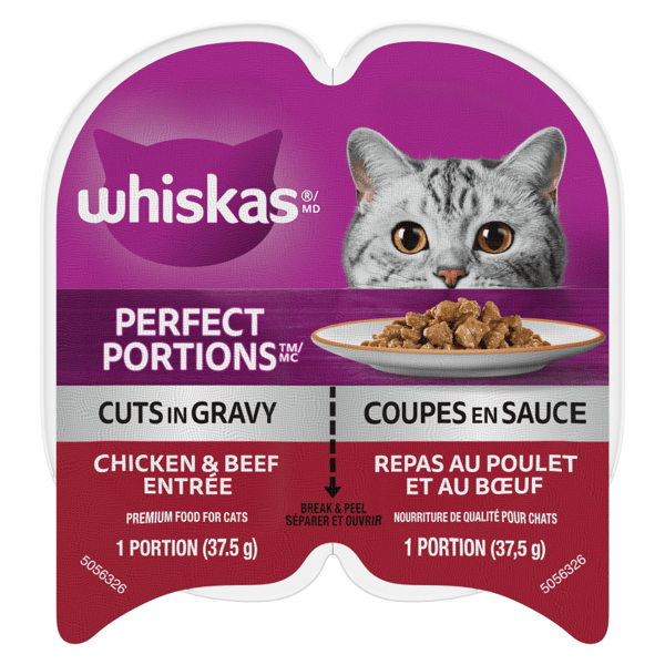 WHISKAS® PERFECT PORTIONS® Cuts in Gravy Chicken & Beef Entrée image 1