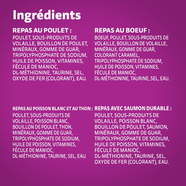WHISKAS(MD) PERFECT PORTIONS(MD) pâté – repas au poulet, repas au bœuf, repas au poisson blanc et au thon et repas avec saumon durable image 4