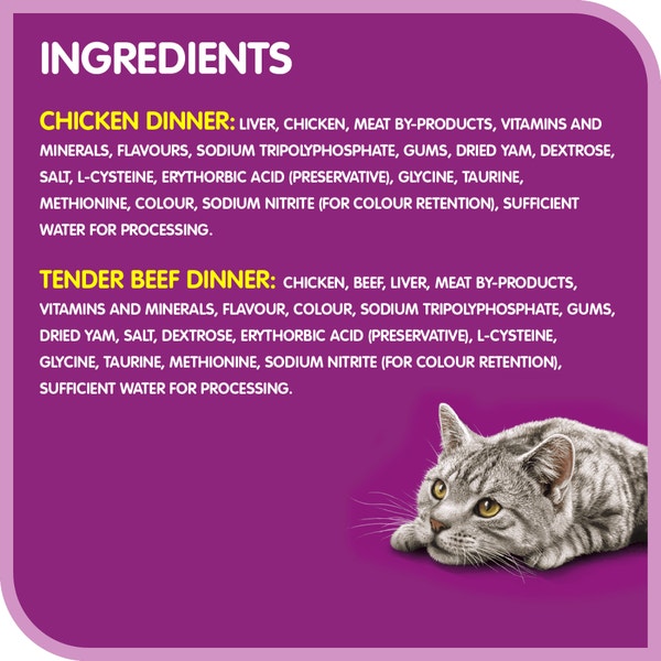 WHISKAS® MEATY SELECTIONS™ Paté - Chicken Dinner and Tender Beef Dinner Variety Pack image 4