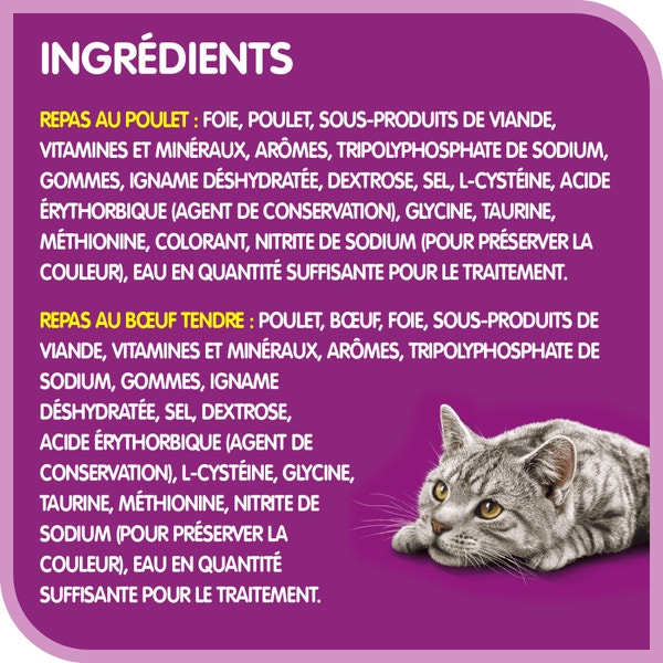 Format variété WHISKAS(MD) SÉLECTIONS DE VIANDE(MD) pâté – repas au poulet et repas au bœuf tendre image 4
