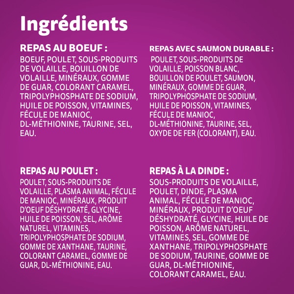 WHISKAS(MD) PERFECT PORTIONS(MD) pâté – repas au bœuf et repas avec saumon durable, coupes en sauce – repas au poulet et repas à la dinde image 4