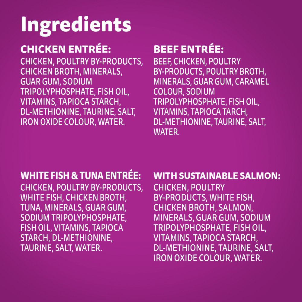WHISKAS PERFECT PORTIONS Adult Wet Cat Food Paté Chicken Entrée,Beef Entrée, Whitefish and Tuna Entrée, with Sustainable Salmon, (48) 75g Tray, 1.8kg image 4