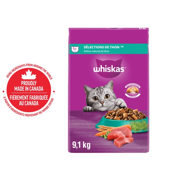 Nourriture sèche pour chats adultes WHISKAS(MD) SÉLECTIONS DE THON(MC) arôme naturel de thon image 1