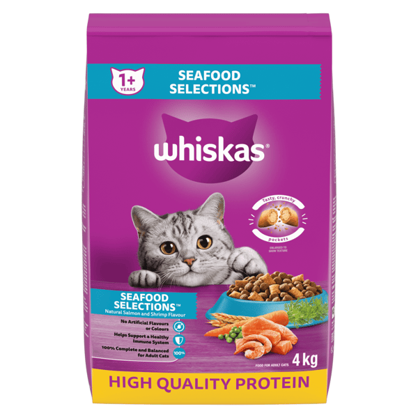 WHISKAS® SEAFOOD SELECTIONS™ Salmon and Shrimp Flavour image 1