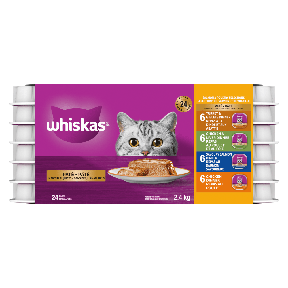 WHISKAS® Paté Salmon and Poultry Selections Turkey & Giblets, Savoury