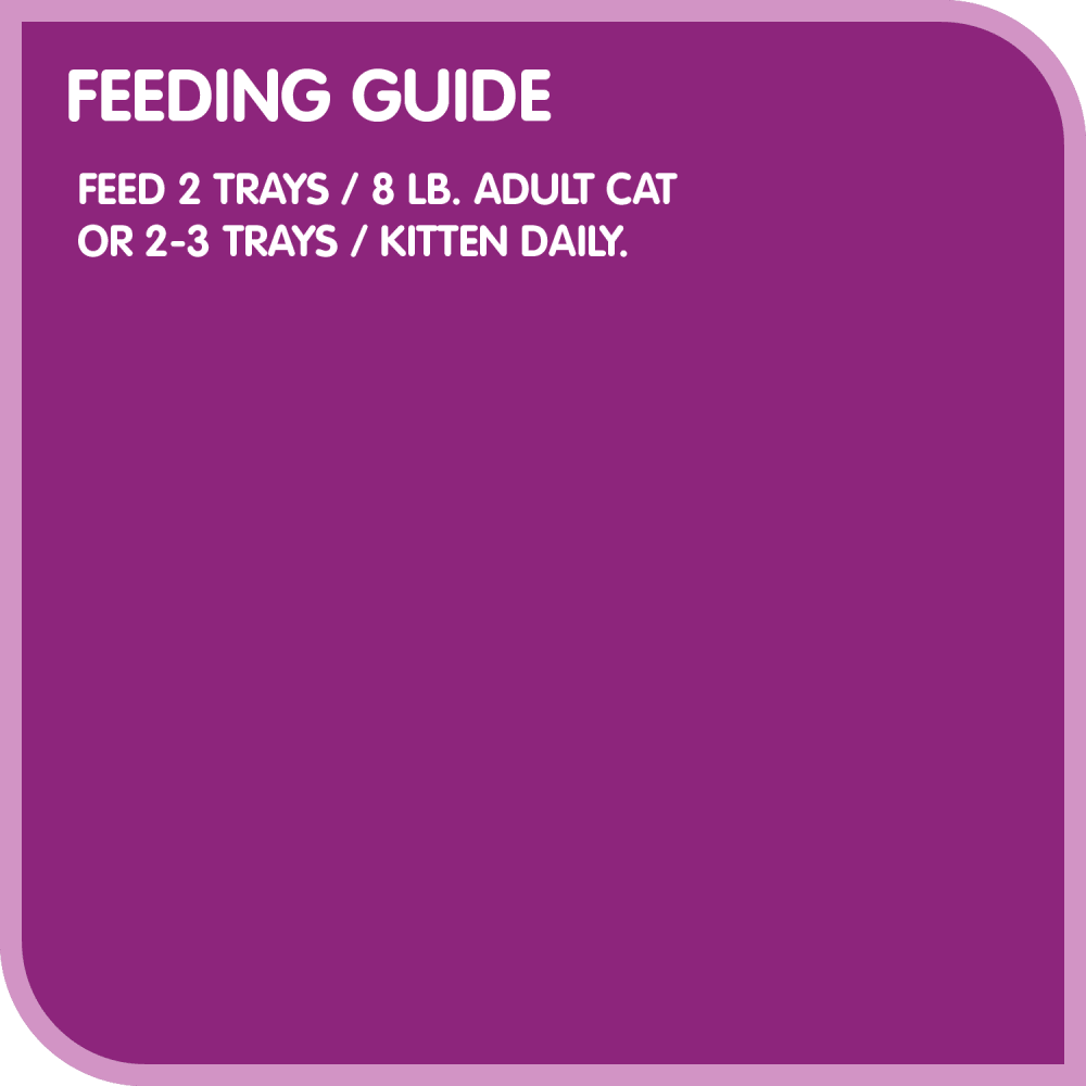 WHISKAS® Paté Salmon and Poultry Selections - Turkey & Giblets, Savoury Salmon, Chicken & Liver, Chicken Dinner Variety Pack feeding guidelines image