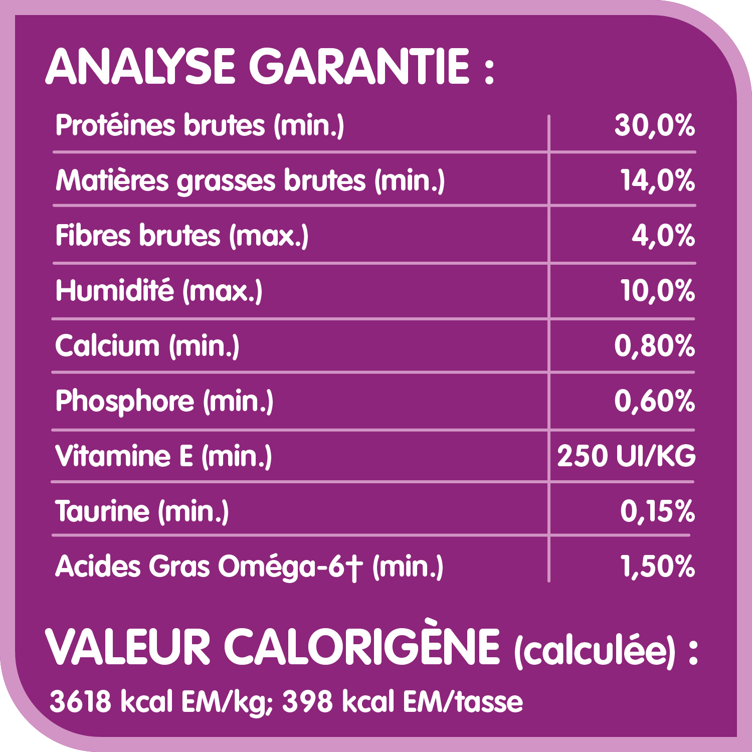 Nourriture sèche pour chats adultes WHISKAS(MD) SÉLECTIONS DE THON(MC) arôme naturel de thon guaranteed analysis image