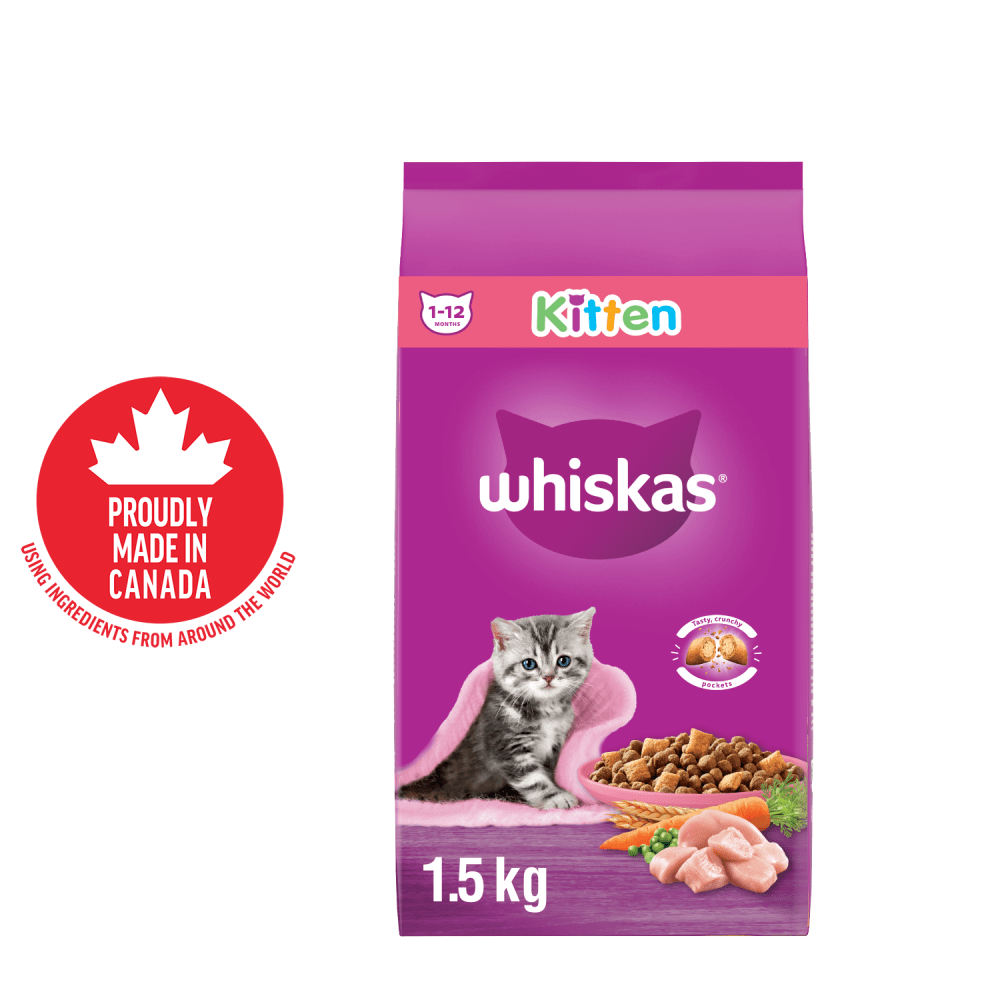 Kitten ドライフード 2kg×2 WHISKAS Dry Kitten Food With Real Chicken, 1.5 kg Bag