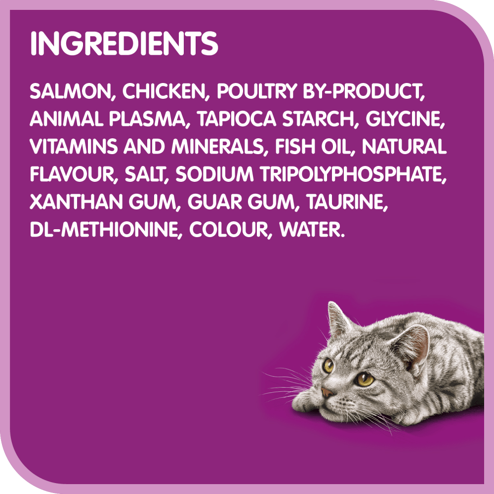 WHISKAS® PERFECT PORTIONS® Cuts in Gravy Salmon Entrée ingredients image
