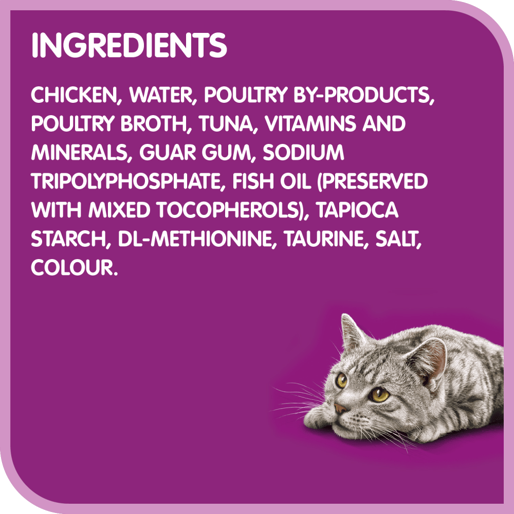 WHISKAS® PERFECT PORTIONS® Paté Chicken & Tuna Entrée ingredients image