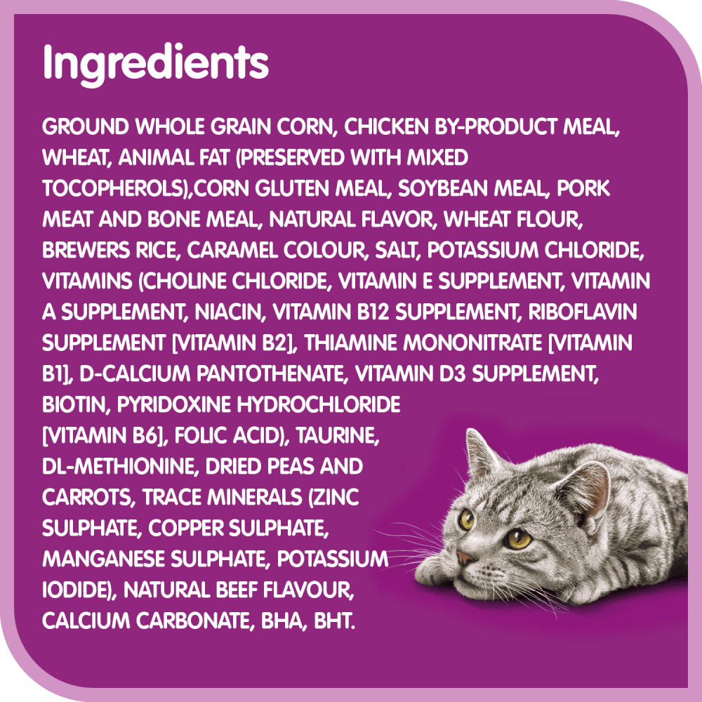 WHISKAS® BEEF SELECTIONS™ Natural Beef Flavour, 2kg ingredients image