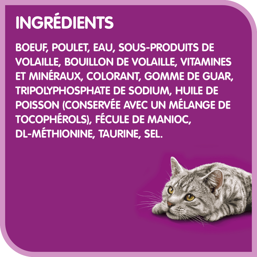 Repas au bœuf WHISKAS(MD) PERFECT PORTIONS(MD) pâté ingredients image
