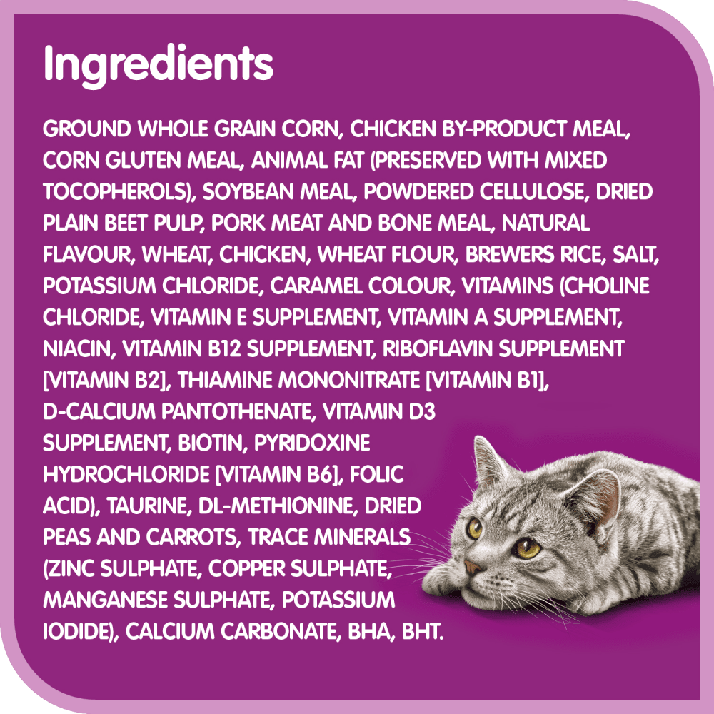 WHISKAS® HAIRBALL CONTROL with Real Chicken, 1.5kg ingredients image