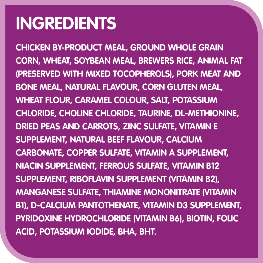WHISKAS® BEEF SELECTIONS™ Natural Beef Flavour ingredients image