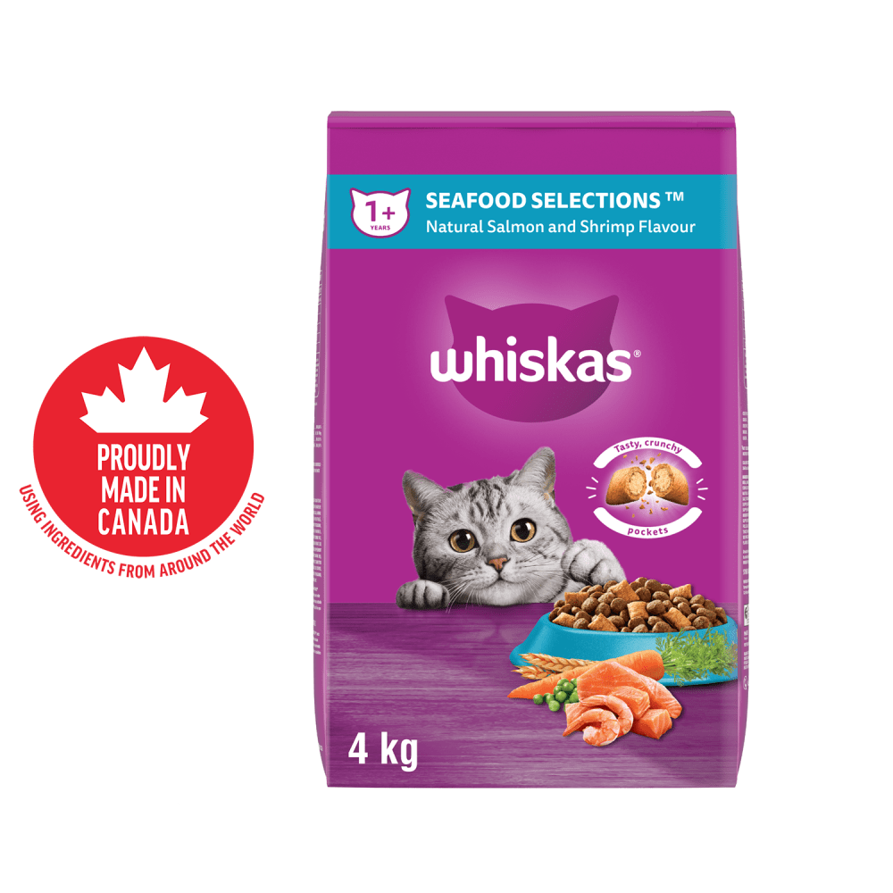 WHISKAS® SEAFOOD SELECTIONS™ Natural Salmon and Shrimp Flavour