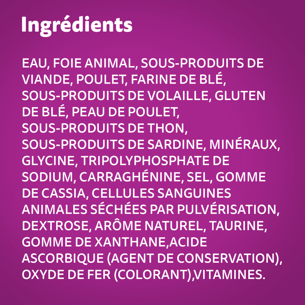 WHISKAS FAVORIS bouchées dans une sauce en gelée – saveur de thon et de sardine ingredients image